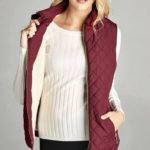 Faux Shearling Lined Quilted Padding Vest